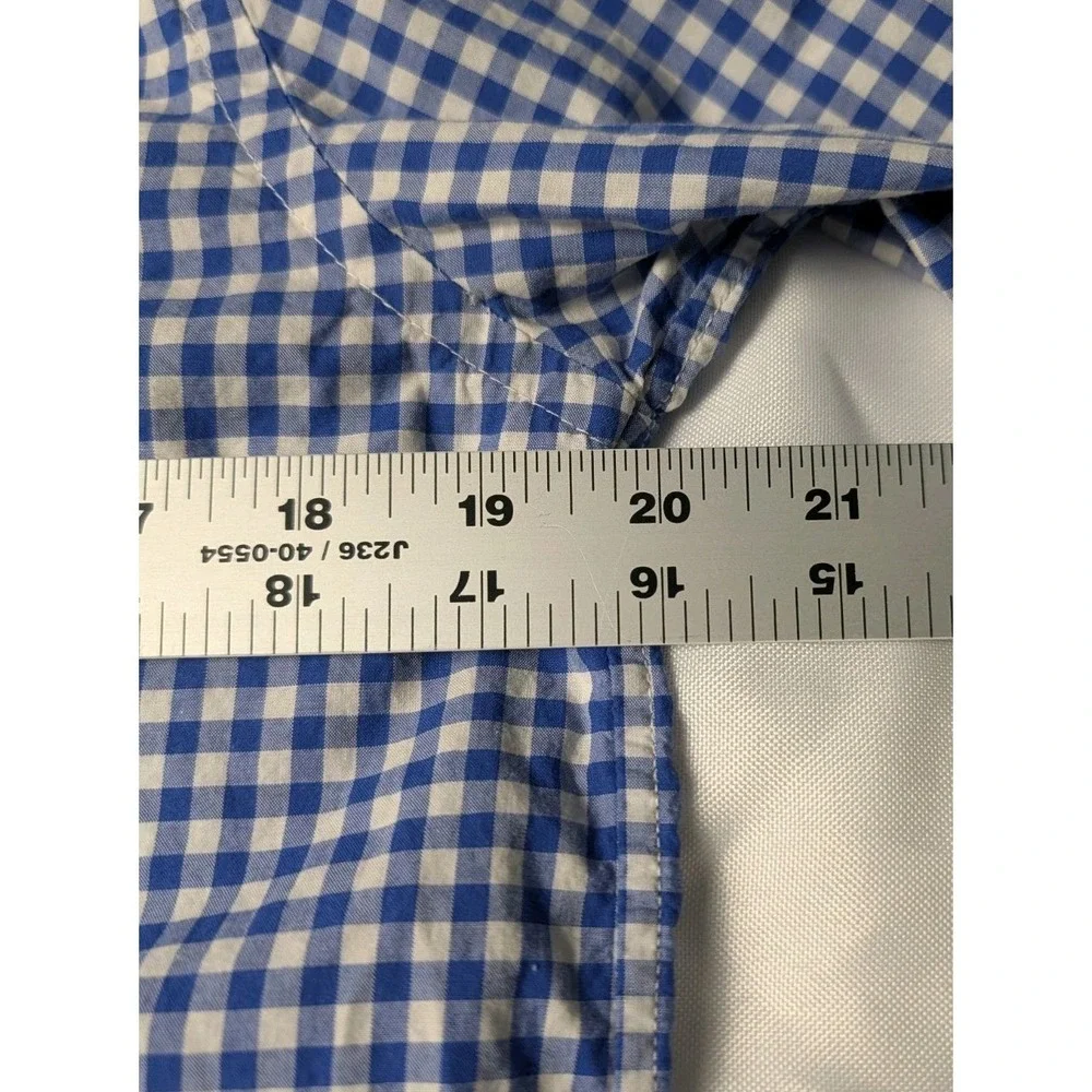 Polo Ralph Lauren Boys 18-20 Blue & White Gingham Button Up Shirt Long Sleeve